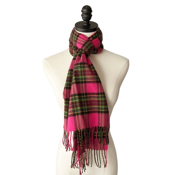 Made in Germany Cashmere Plaid Fringe Scarf - Picture 2 of 8